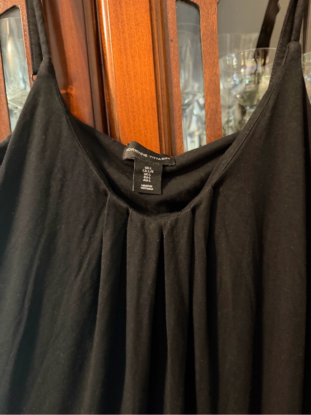 Adrienne Vittadini Black Maxi High Low Dress Size Large With Built In Bra - Picture 2 of 3
